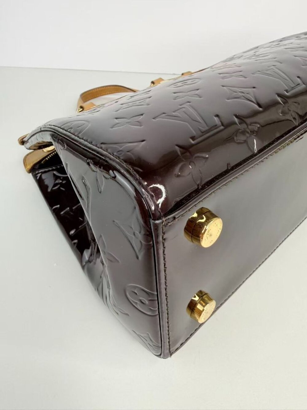 Louis Vuitton Brea MM Monogram Vernis Patent Leather Satchel Bag - Picture 7 of 12